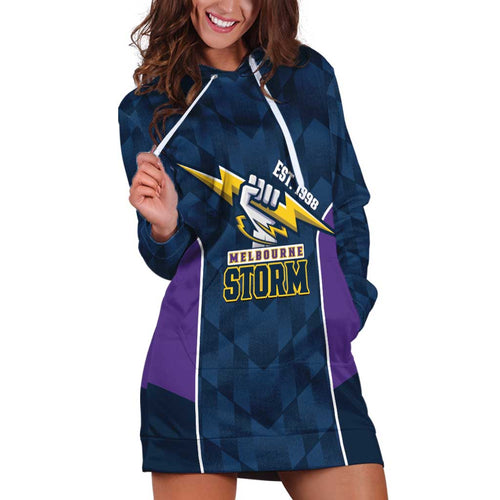 NRL Storm Rugby 2025 Custom Hoodie Dress Est 1998 Sporty Style