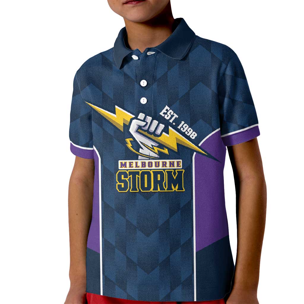 NRL Storm Rugby 2025 Custom Kid Polo Shirt Est 1998 Sporty Style