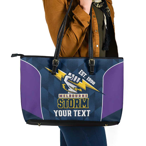 NRL Storm Rugby 2025 Custom Leather Tote Bag Est 1998 Sporty Style
