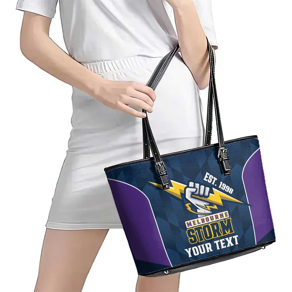 NRL Storm Rugby 2025 Custom Leather Tote Bag Est 1998 Sporty Style