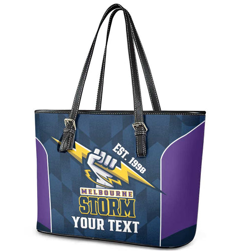 NRL Storm Rugby 2025 Custom Leather Tote Bag Est 1998 Sporty Style