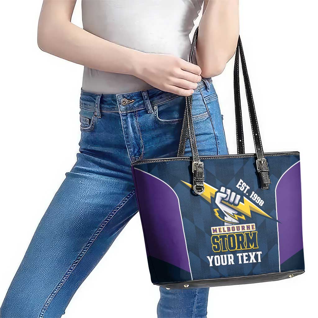 NRL Storm Rugby 2025 Custom Leather Tote Bag Est 1998 Sporty Style