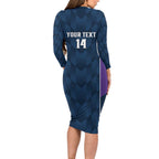 NRL Storm Rugby 2025 Custom Long Sleeve Bodycon Dress Est 1998 Sporty Style