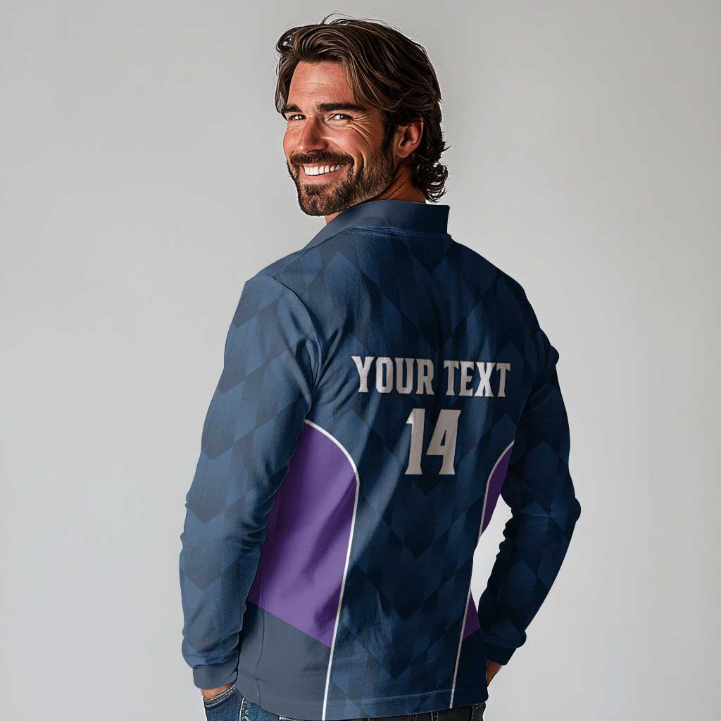 NRL Storm Rugby 2025 Custom Long Sleeve Polo Shirt Est 1998 Sporty Style