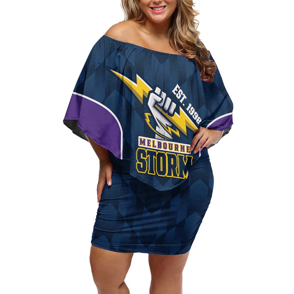 NRL Storm Rugby 2025 Custom Off Shoulder Short Dress Est 1998 Sporty Style