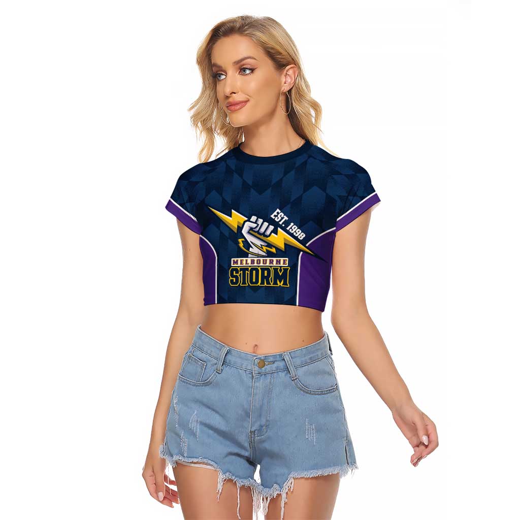 NRL Storm Rugby 2025 Custom Raglan Cropped T Shirt Est 1998 Sporty Style