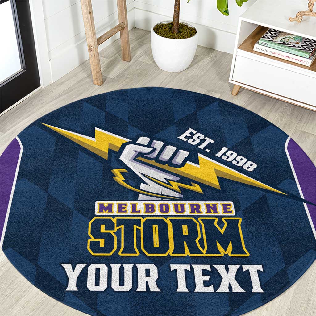 NRL Storm Rugby 2025 Custom Round Carpet Est 1998 Sporty Style