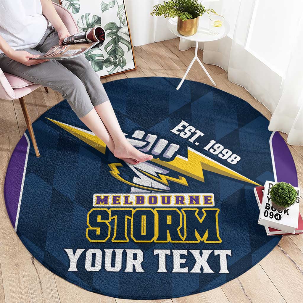 NRL Storm Rugby 2025 Custom Round Carpet Est 1998 Sporty Style