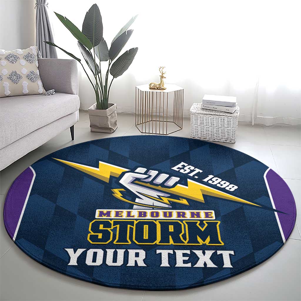 NRL Storm Rugby 2025 Custom Round Carpet Est 1998 Sporty Style