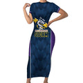 NRL Storm Rugby 2025 Custom Short Sleeve Bodycon Dress Est 1998 Sporty Style