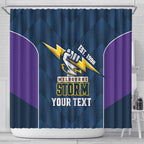 NRL Storm Rugby 2025 Custom Shower Curtain Est 1998 Sporty Style