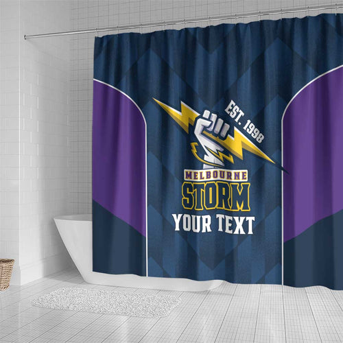 NRL Storm Rugby 2025 Custom Shower Curtain Est 1998 Sporty Style
