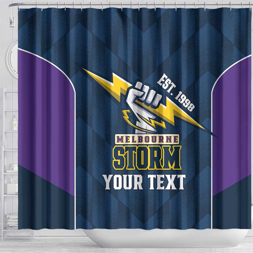 NRL Storm Rugby 2025 Custom Shower Curtain Est 1998 Sporty Style