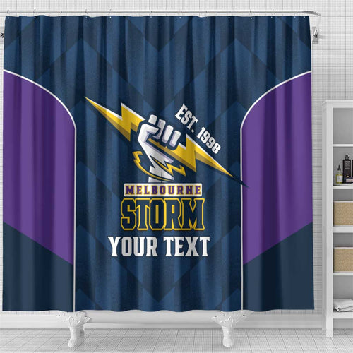 NRL Storm Rugby 2025 Custom Shower Curtain Est 1998 Sporty Style
