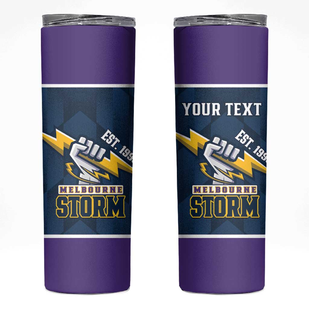 NRL Storm Rugby 2025 Custom Skinny Tumbler Est 1998 Sporty Style