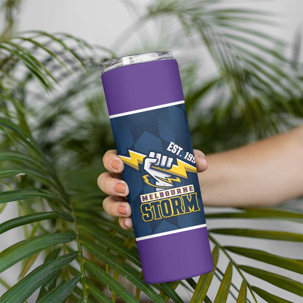 NRL Storm Rugby 2025 Custom Skinny Tumbler Est 1998 Sporty Style