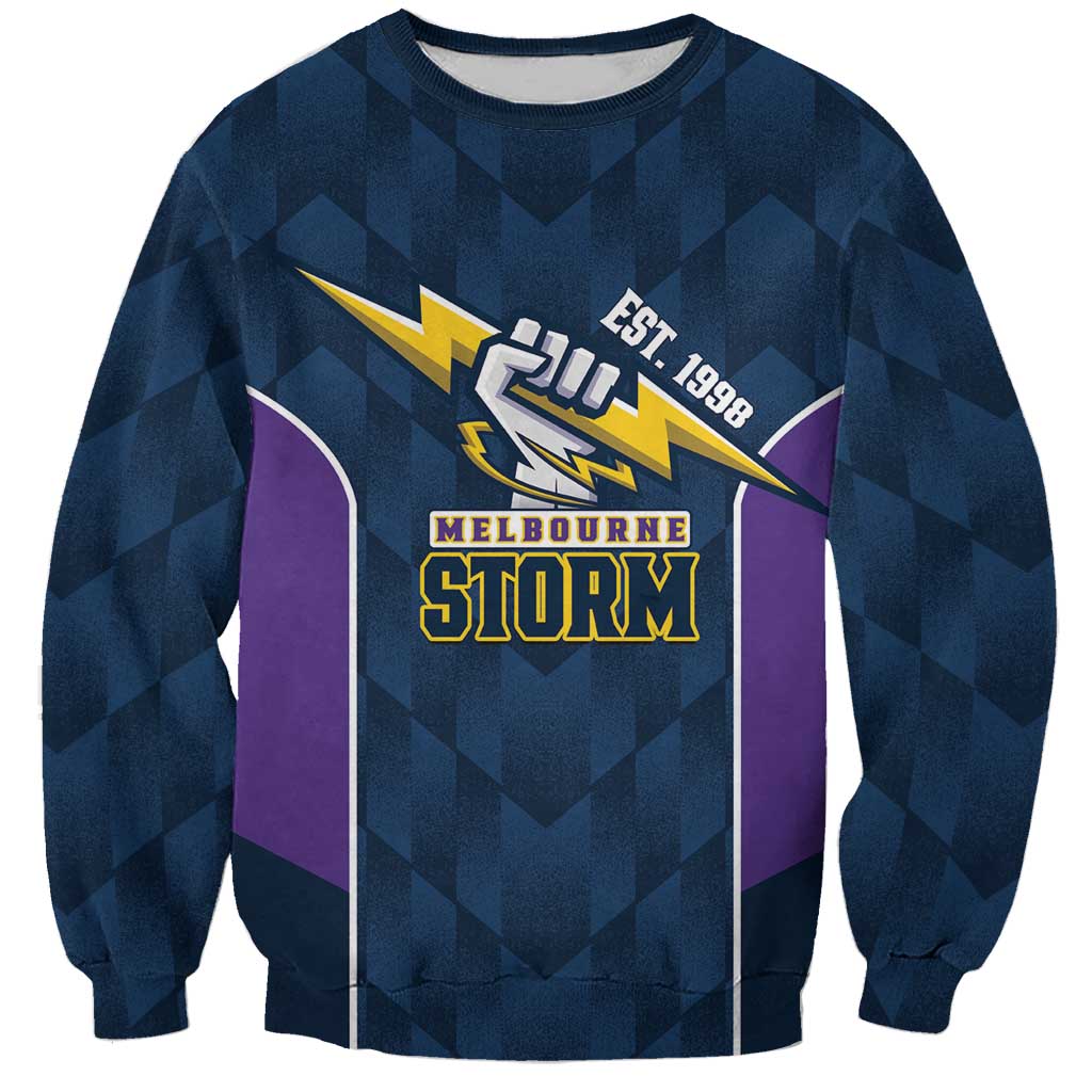 NRL Storm Rugby 2025 Custom Sweatshirt Est 1998 Sporty Style
