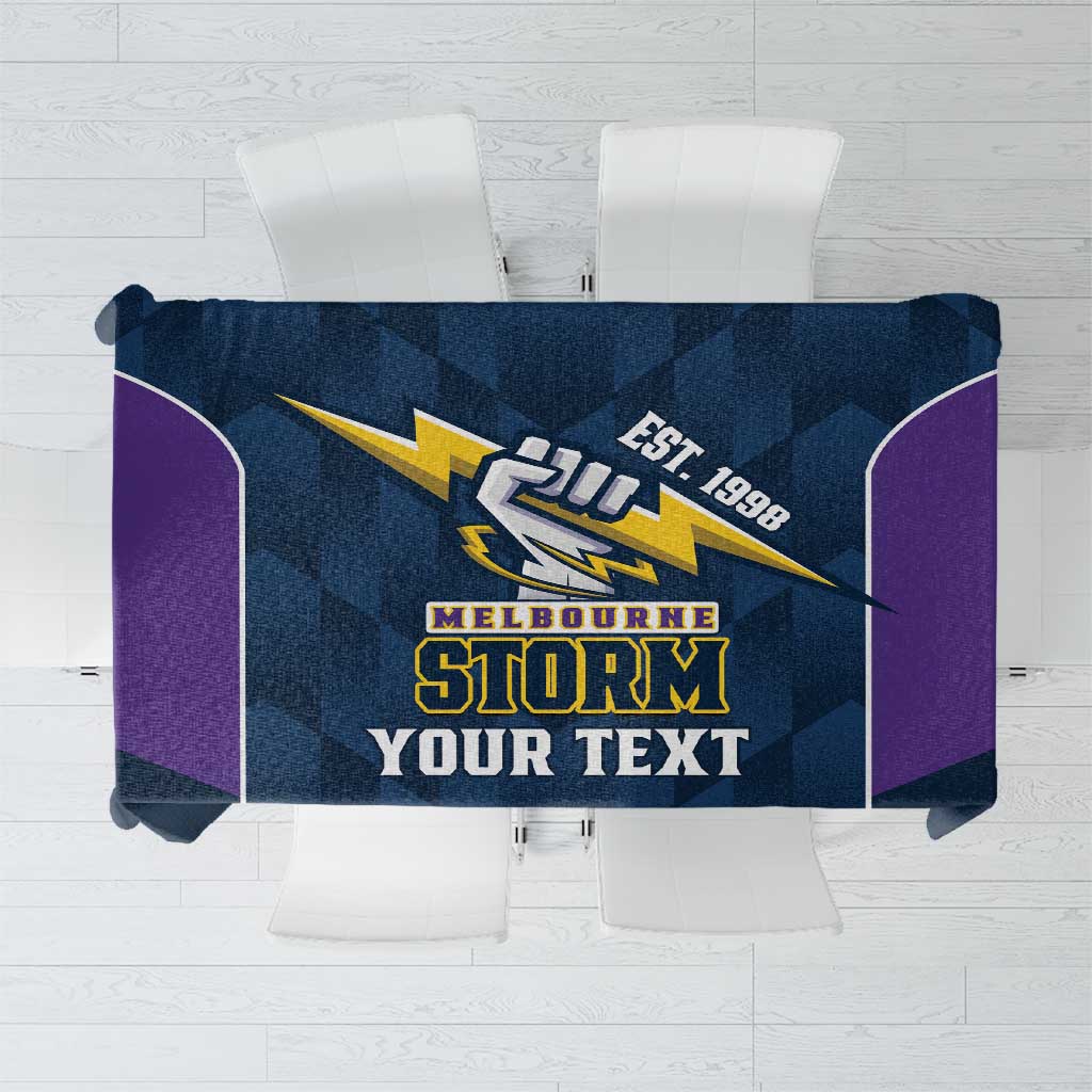 NRL Storm Rugby 2025 Custom Tablecloth Est 1998 Sporty Style