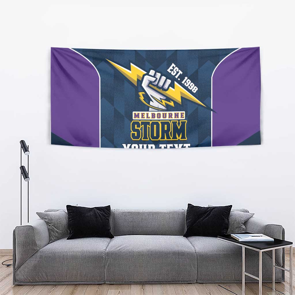 NRL Storm Rugby 2025 Custom Tapestry Est 1998 Sporty Style