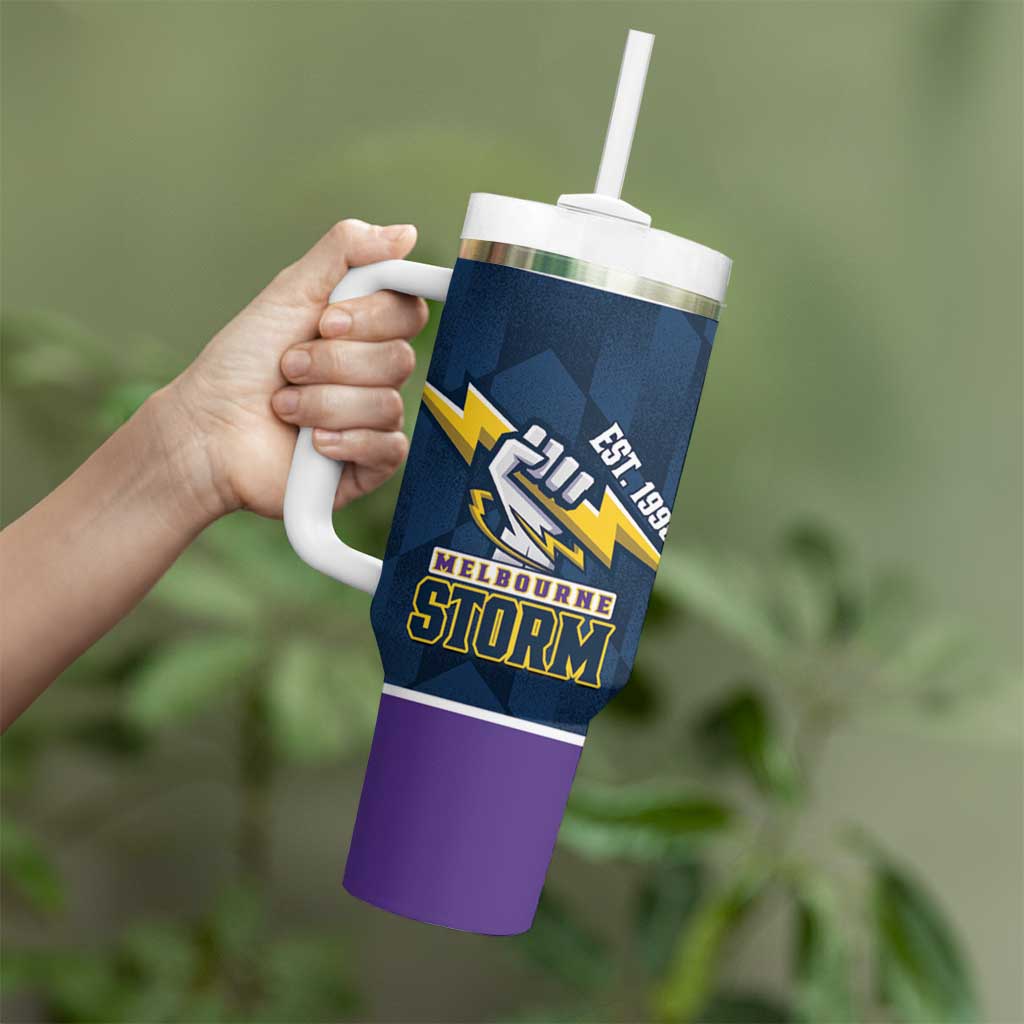 NRL Storm Rugby 2025 Custom Tumbler With Handle Est 1998 Sporty Style
