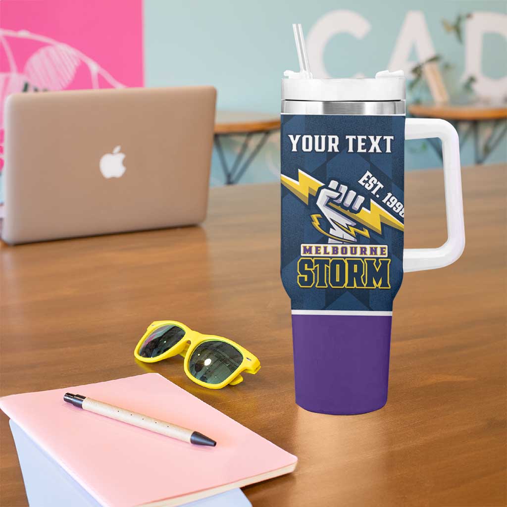 NRL Storm Rugby 2025 Custom Tumbler With Handle Est 1998 Sporty Style