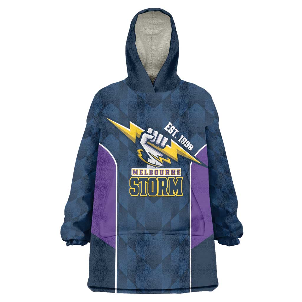 NRL Storm Rugby 2025 Custom Wearable Blanket Hoodie Est 1998 Sporty Style