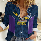NRL Storm Rugby 2025 Custom Women Casual Shirt Est 1998 Sporty Style