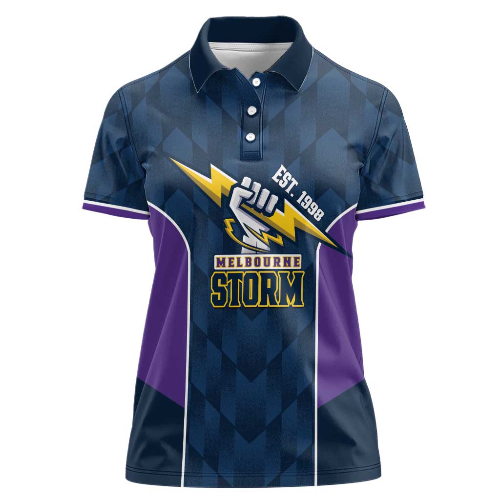 NRL Storm Rugby 2025 Custom Women Polo Shirt Est 1998 Sporty Style