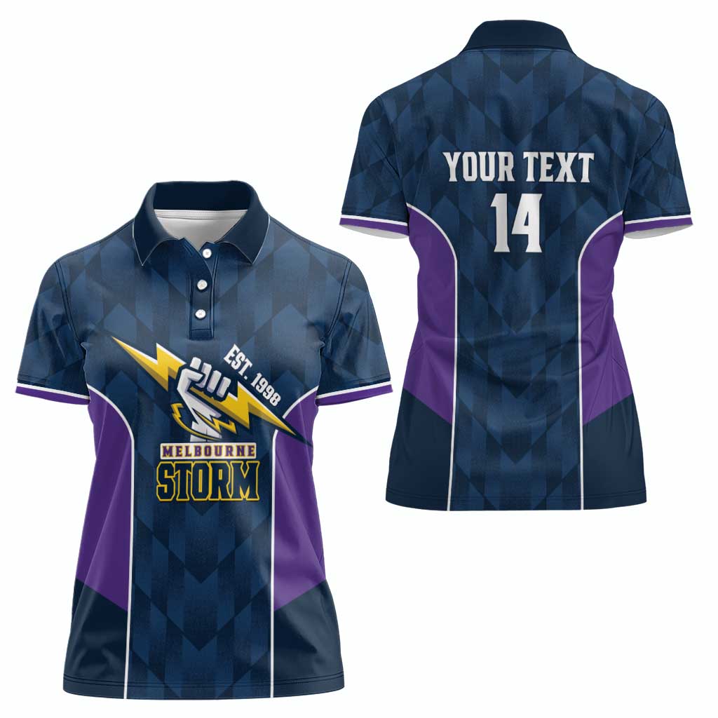 NRL Storm Rugby 2025 Custom Women Polo Shirt Est 1998 Sporty Style