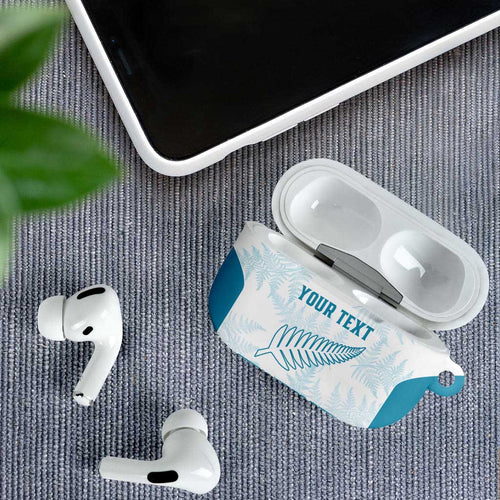 Custom New Zealand Silver Fern Football AirPods Case Come On All White - Aussie Hoodie