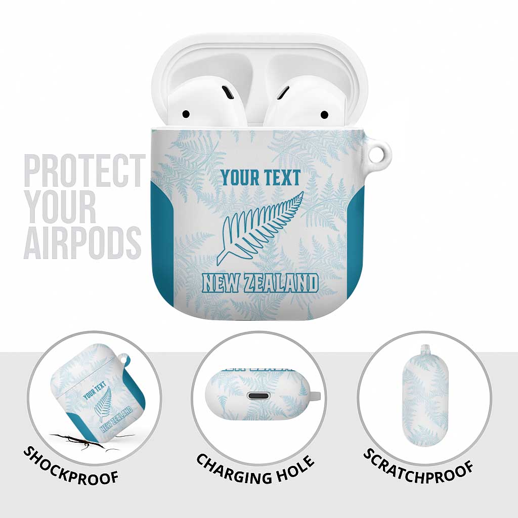 Custom New Zealand Silver Fern Football AirPods Case Come On All White - Aussie Hoodie