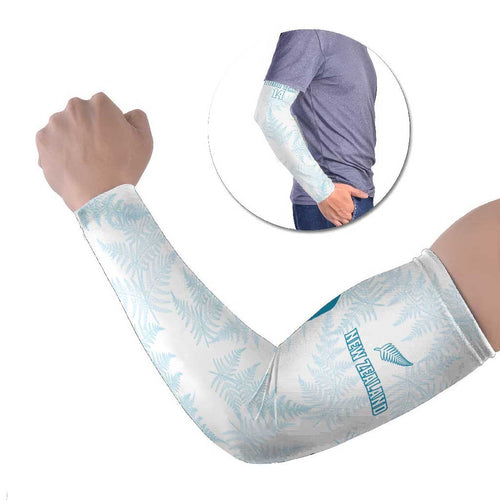 Custom New Zealand Silver Fern Football Arm Sleeves Come On All White - Aussie Hoodie