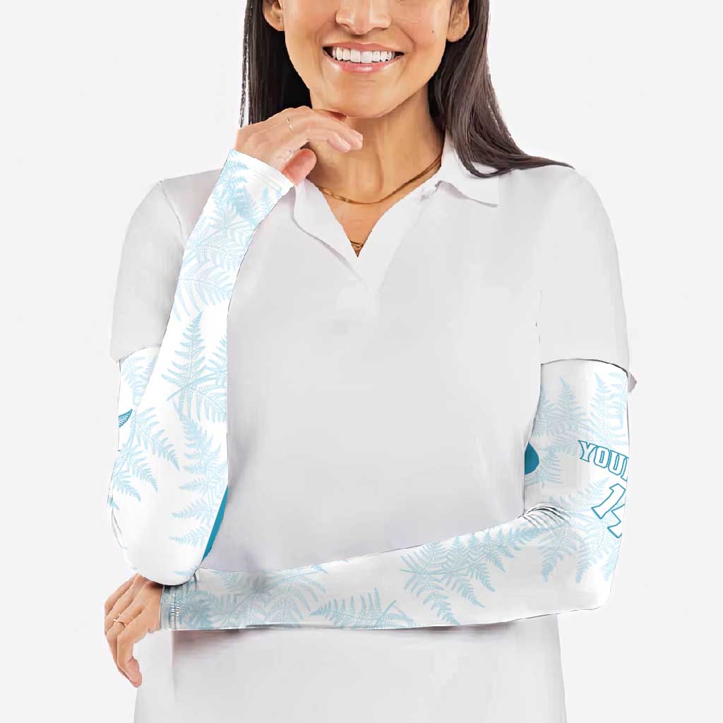 Custom New Zealand Silver Fern Football Arm Sleeves Come On All White - Aussie Hoodie