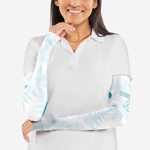 Custom New Zealand Silver Fern Football Arm Sleeves Come On All White - Aussie Hoodie