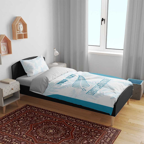 Custom New Zealand Silver Fern Football Bedding Set Come On All White
