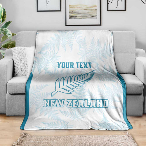 Custom New Zealand Silver Fern Football Blanket Come On All White