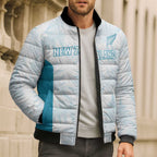 Custom New Zealand Silver Fern Football Bomber Puffer Jacket Come On All White - Aussie Hoodie
