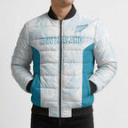 Custom New Zealand Silver Fern Football Bomber Puffer Jacket Come On All White - Aussie Hoodie