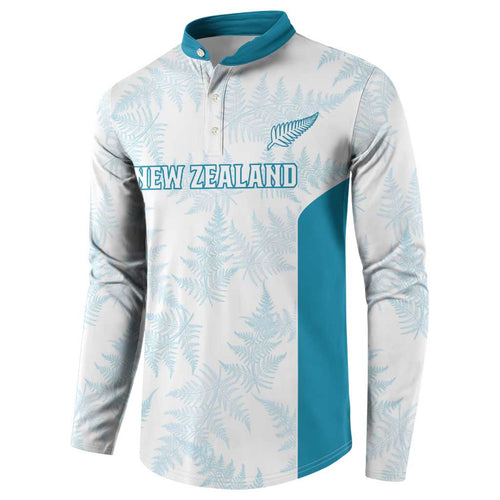 Custom New Zealand Silver Fern Football Button Sweatshirt Come On All White