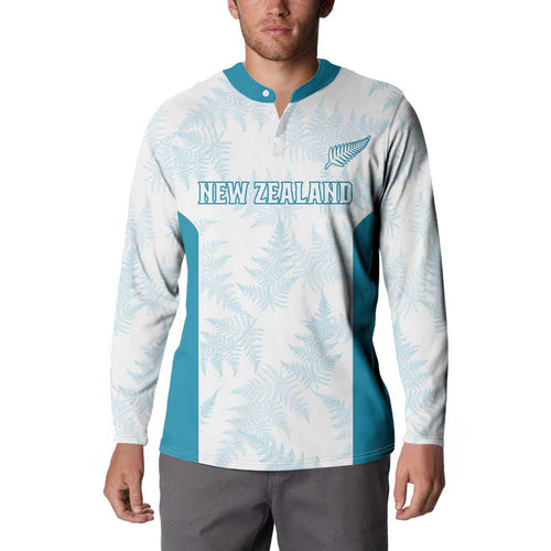 Custom New Zealand Silver Fern Football Button Sweatshirt Come On All White