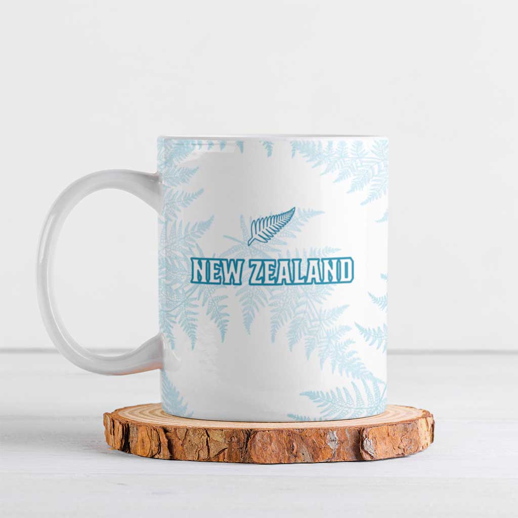 Custom New Zealand Silver Fern Football Ceramic Mug Come On All White - Aussie Hoodie