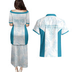 Custom New Zealand Silver Fern Football Couples Matching Puletasi and Hawaiian Shirt Come On All White