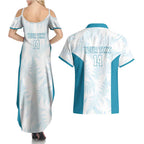 Custom New Zealand Silver Fern Football Couples Matching Summer Maxi Dress and Hawaiian Shirt Come On All White