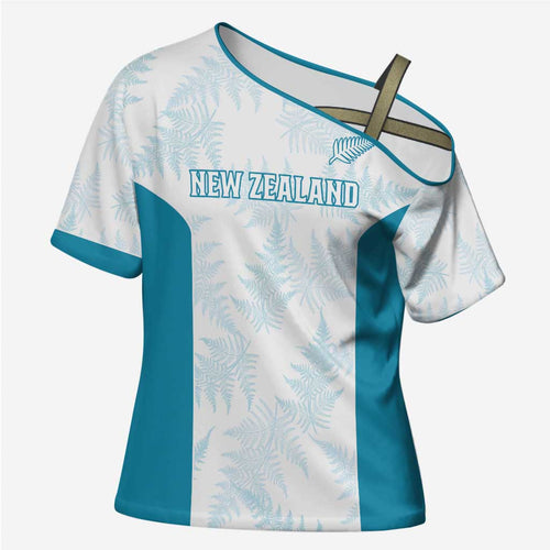 Custom New Zealand Silver Fern Football Cross Shoulder Shirt Come On All White - Aussie Hoodie