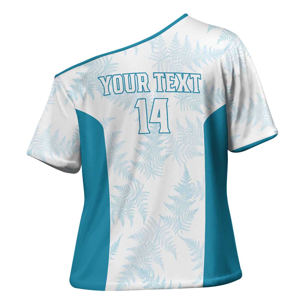 Custom New Zealand Silver Fern Football Cross Shoulder Shirt Come On All White - Aussie Hoodie