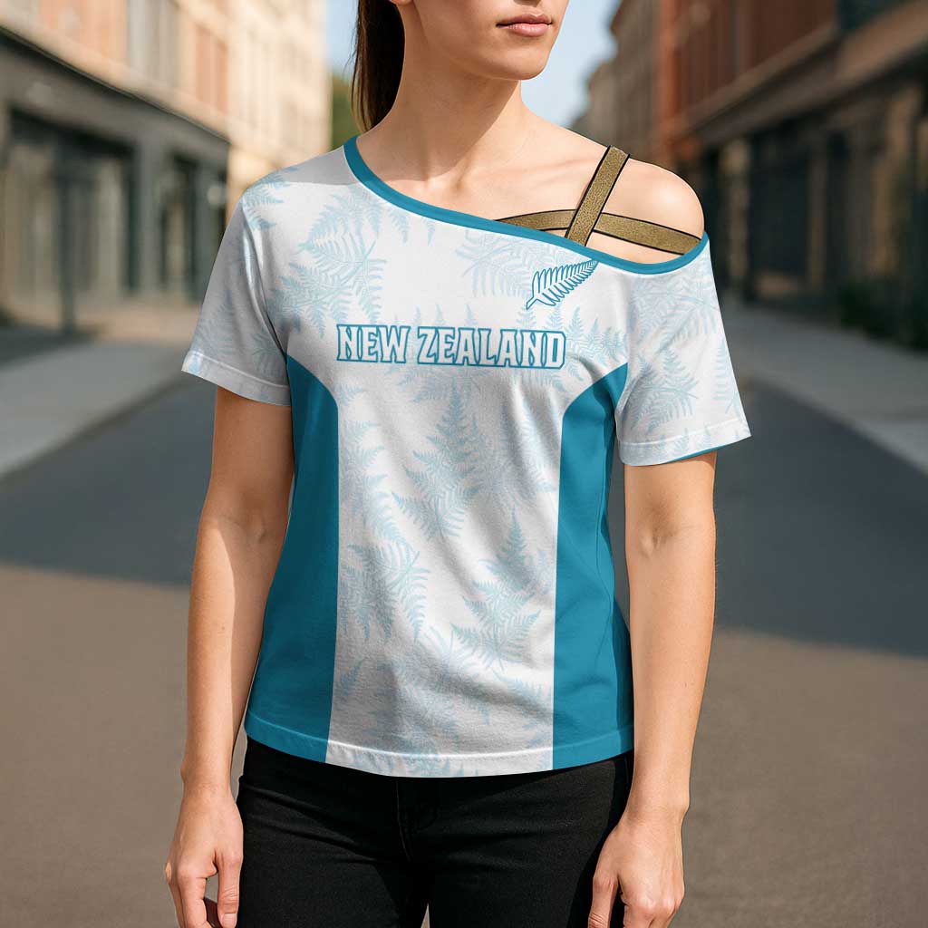 Custom New Zealand Silver Fern Football Cross Shoulder Shirt Come On All White - Aussie Hoodie