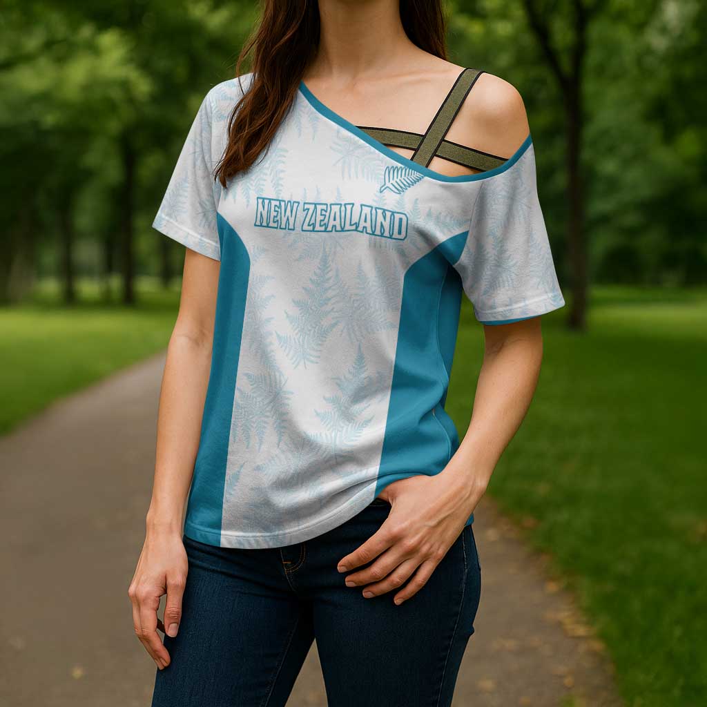 Custom New Zealand Silver Fern Football Cross Shoulder Shirt Come On All White - Aussie Hoodie