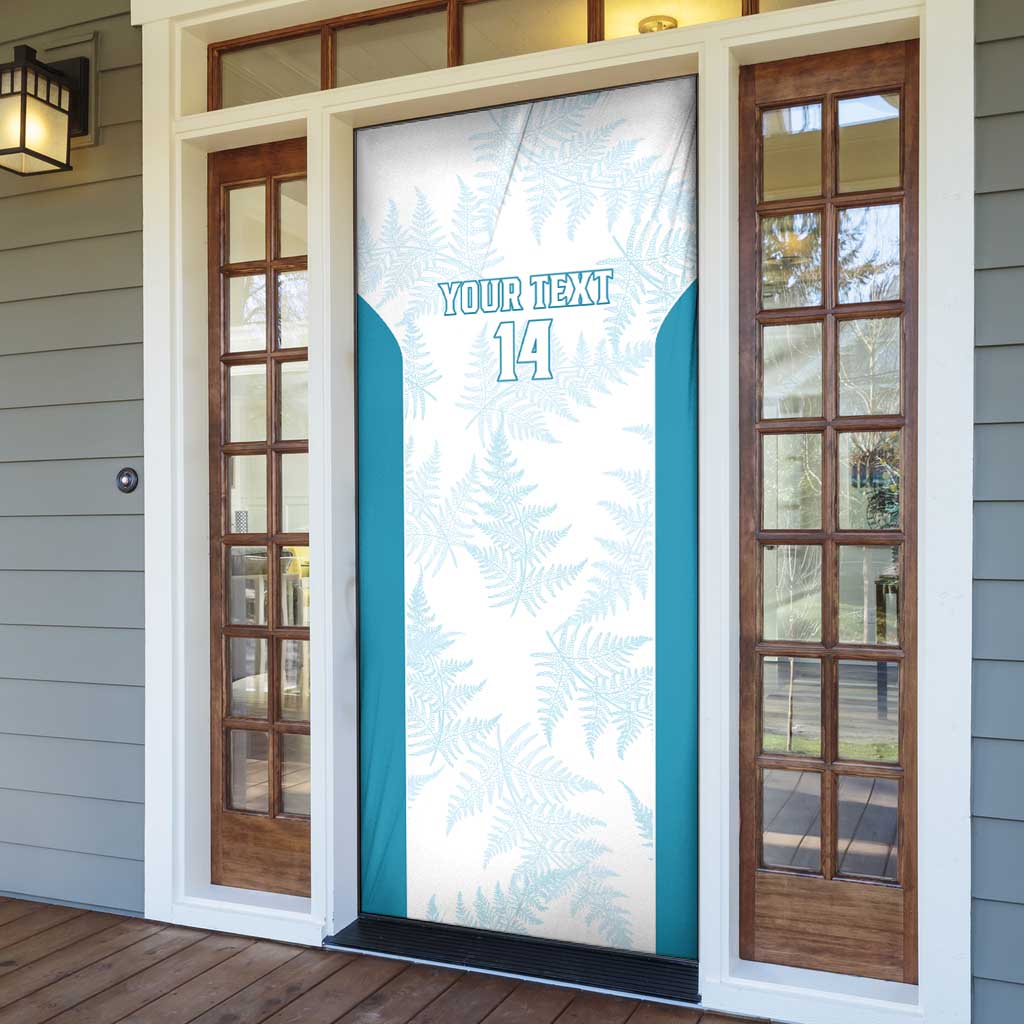 Custom New Zealand Silver Fern Football Door Cover Come On All White - Aussie Hoodie