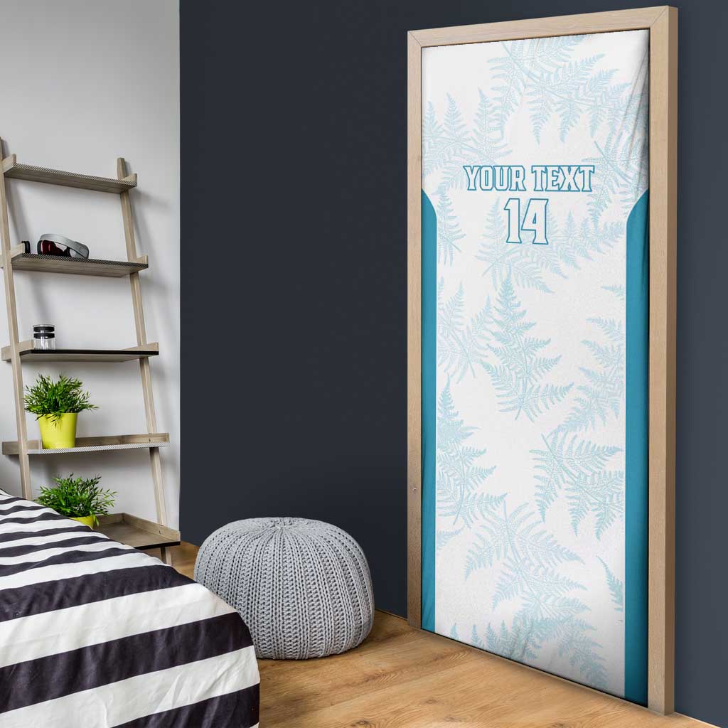 Custom New Zealand Silver Fern Football Door Cover Come On All White - Aussie Hoodie