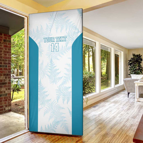 Custom New Zealand Silver Fern Football Door Cover Come On All White - Aussie Hoodie